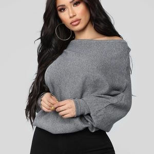 Grey Sweater Top